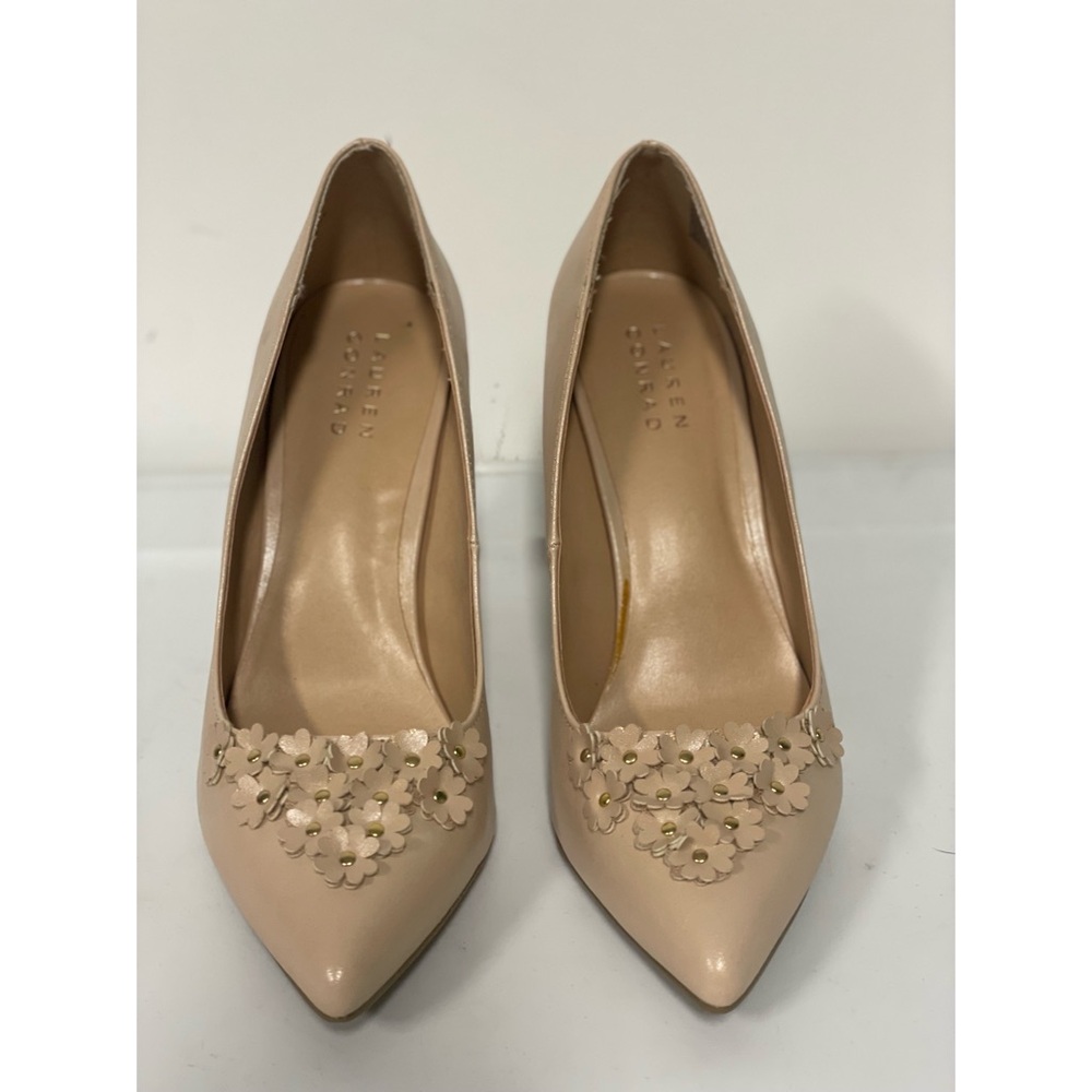 NIB LC Lauren Conrad Petal High Heels Nude Size 10 - Picture 4 of 11